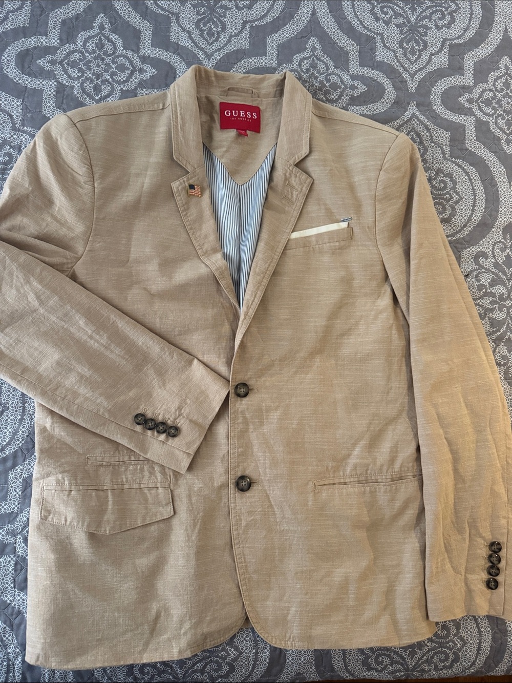 GUESS Men’s Light Tan 100% cotton Sport Coat
